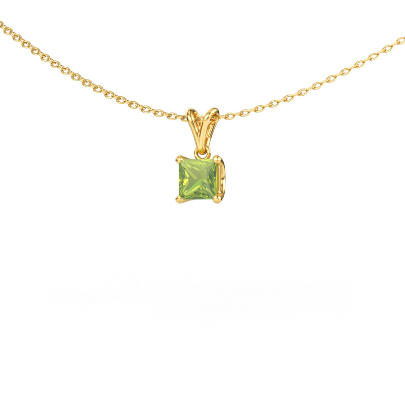 Image of Pendant Sam SQR 585 gold Peridot 4.5 mm