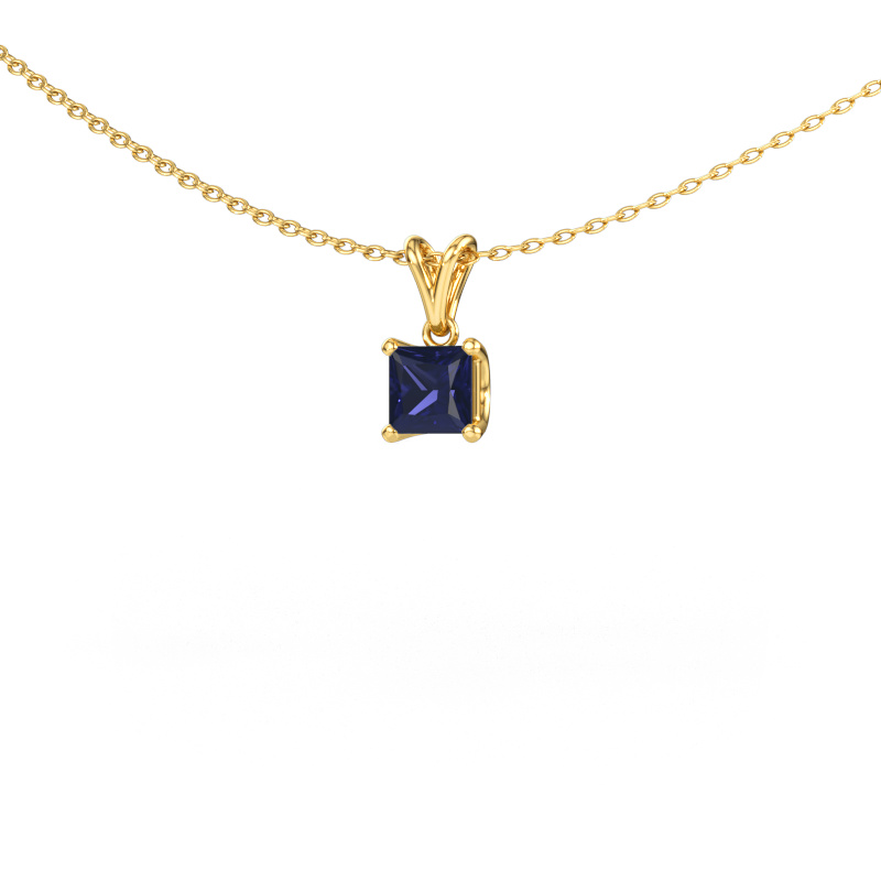 Image of Pendant Sam SQR 585 gold Sapphire 4.5 mm