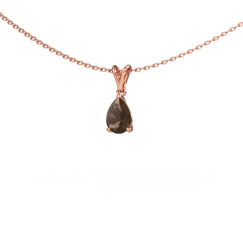 Image of Pendant Sam PER 585 rose gold Smokey quartz 7x5 mm