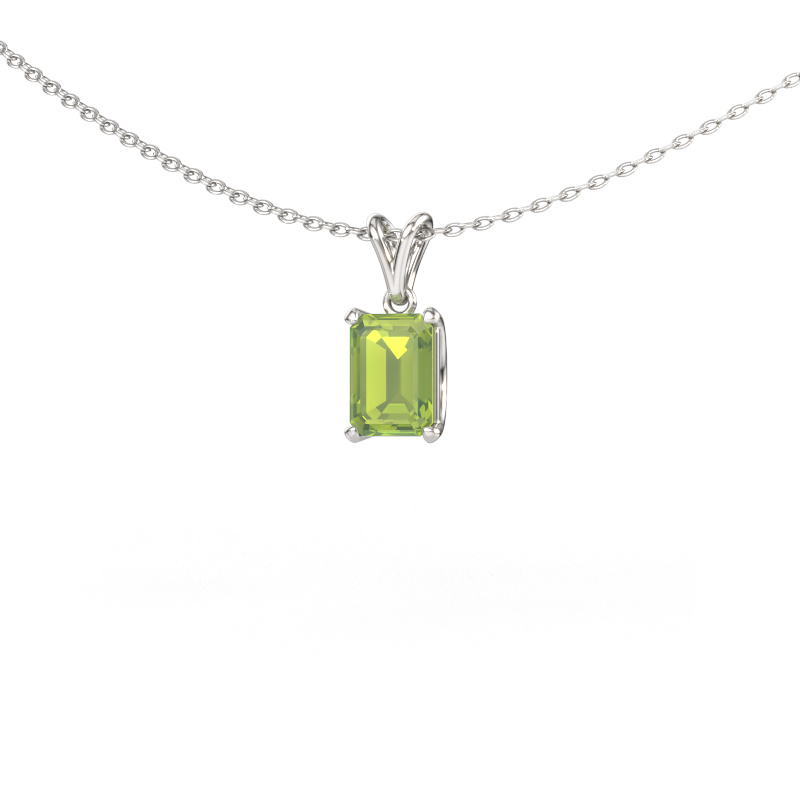 Image de Pendentif Sam EME 950 platine Péridot 7x5 mm