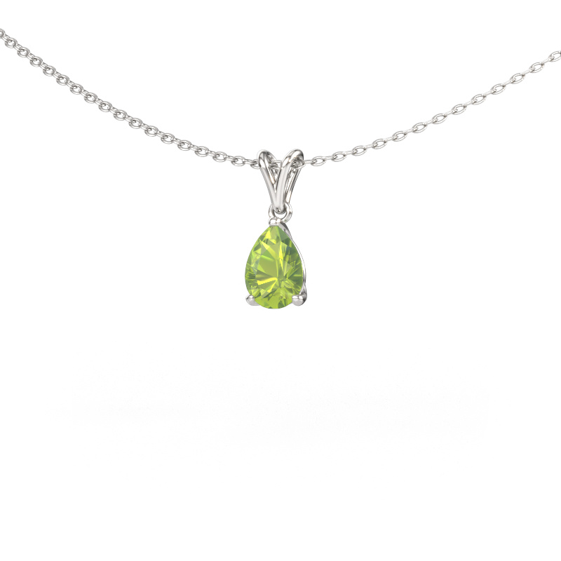 Image de Pendentif Sam PER 950 platine Péridot 7x5 mm