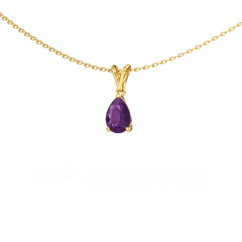 Image de Pendentif Sam PER 585 or jaune Améthyste 7x5 mm