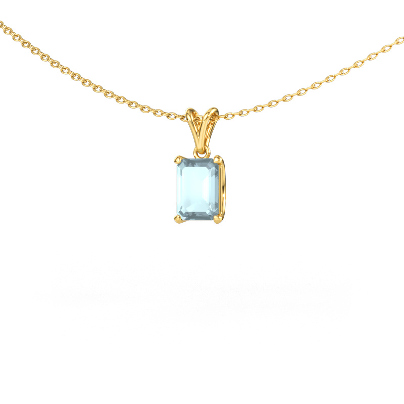 Image of Pendant Sam EME 585 gold Aquamarine 7x5 mm