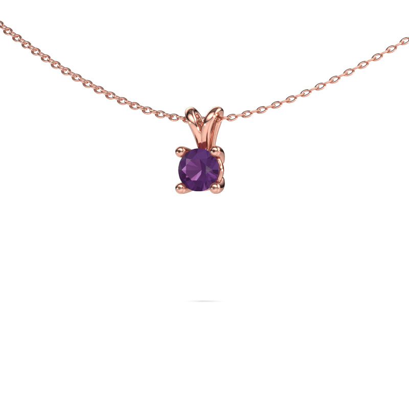 Image of Pendant Sam round 585 rose gold Amethyst 5 mm