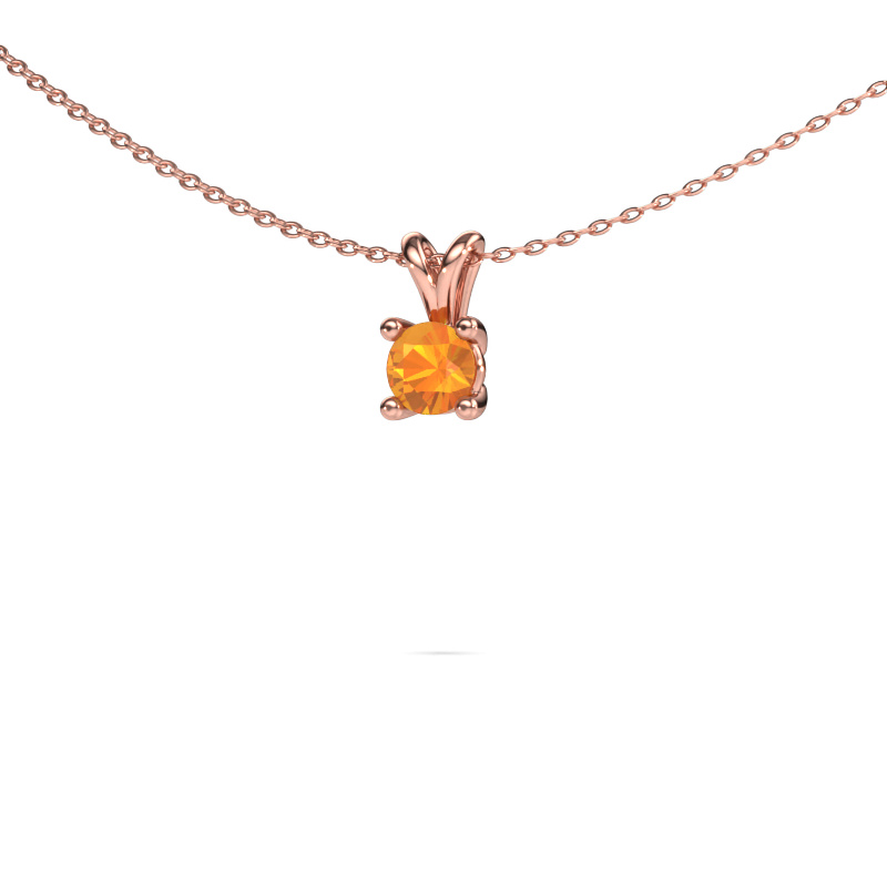 Image de Pendentif Sam round 585 or rose Citrine 5 mm