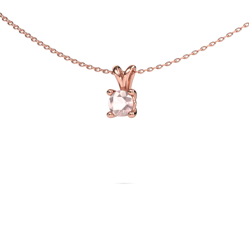 Image of Pendant Sam round 585 rose gold Morganite champagne 5 mm