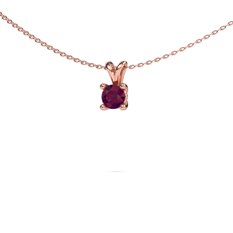 Image of Pendant Sam round 585 rose gold Rhodolite 5 mm