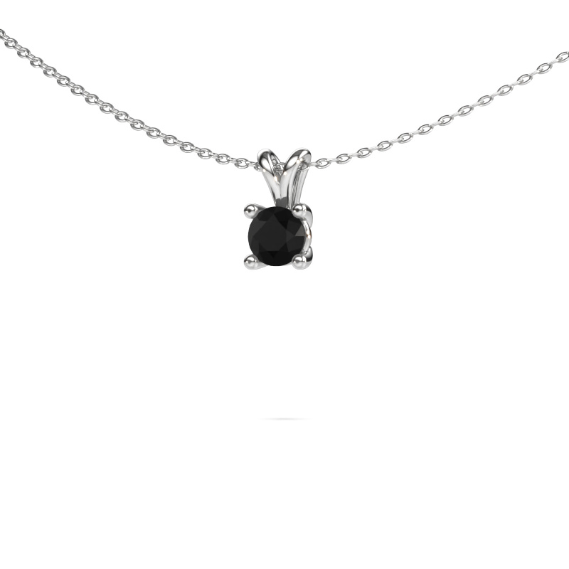 Image of Pendant Sam round 950 platinum Black diamond 0.60 crt