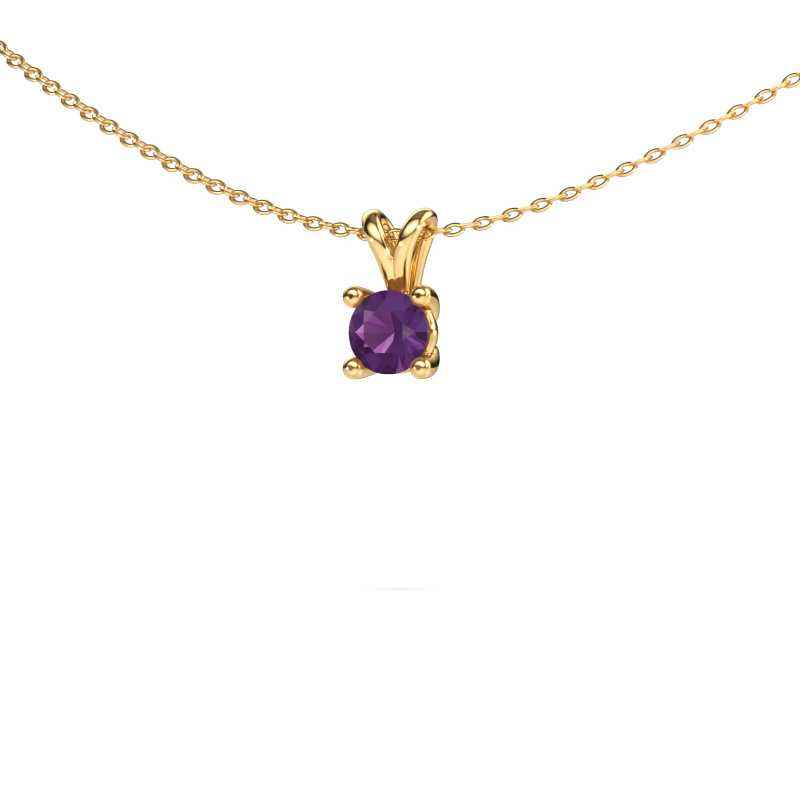 Image of Pendant Sam round 585 gold Amethyst 5 mm