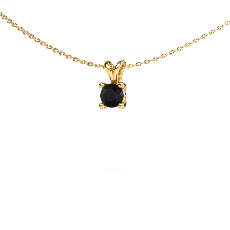 Image de Pendentif Sam round 585 or jaune Diamant noir 0.60 crt