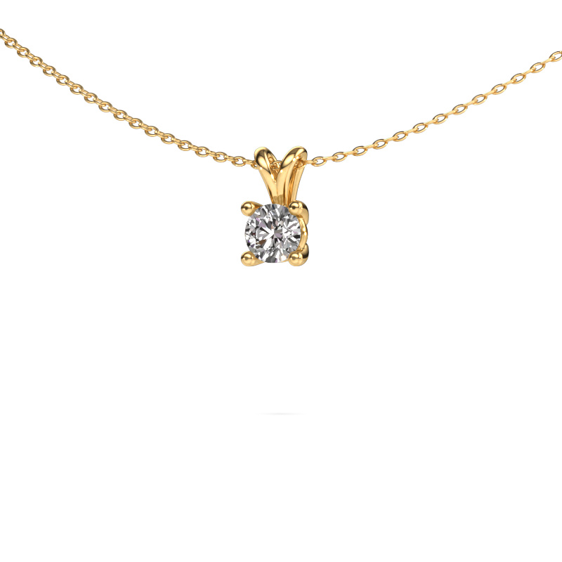 Image of Pendant Sam round 585 gold Zirconia 5 mm