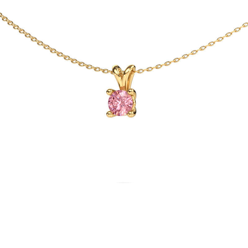 Bild von Anhänger Sam round 585 Gold Rosa Labordiamant 5 mm