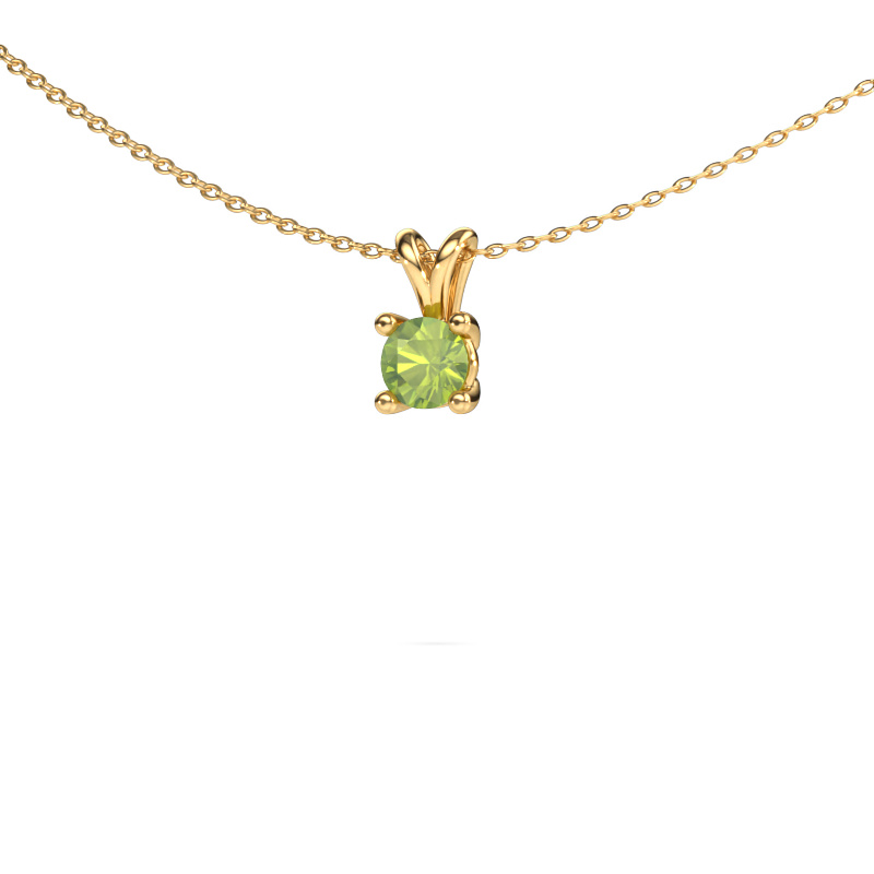 Image of Pendant Sam round 585 gold Peridot 5 mm