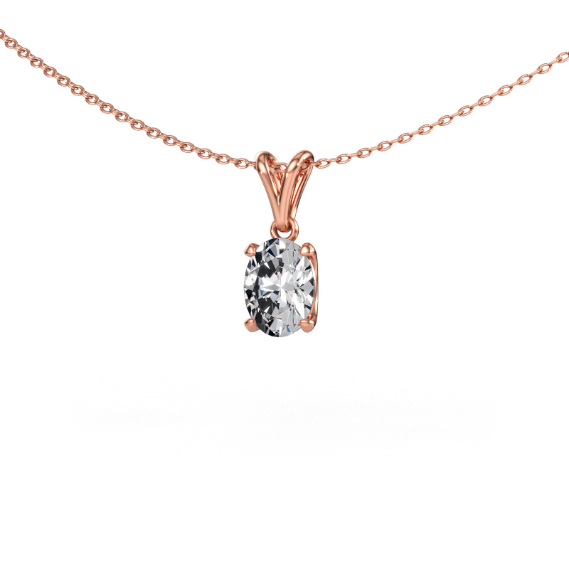 Image of Pendant Sam OVL 585 rose gold Diamond 1.10 crt