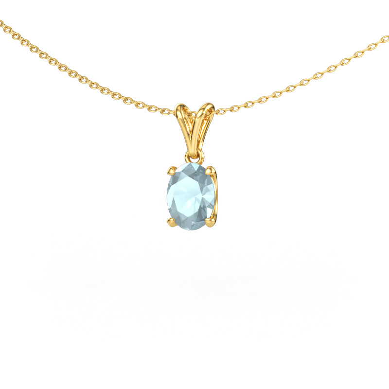 Image of Pendant Sam OVL 585 gold Aquamarine 8x6 mm