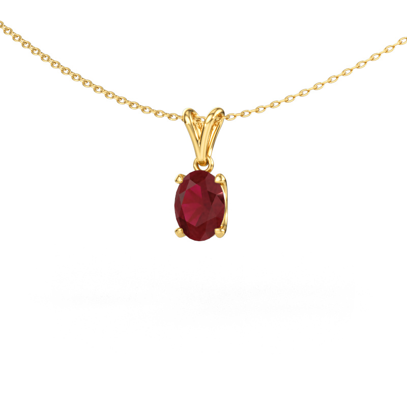 Image de Pendentif Sam OVL 585 or jaune Rubis 8x6 mm