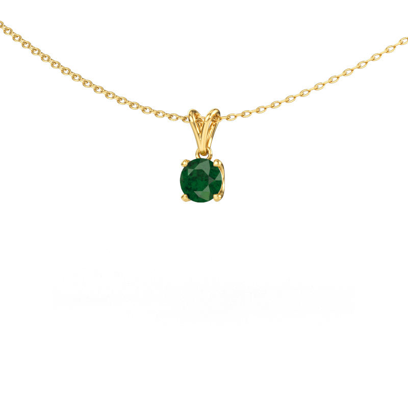 Image of Pendant Sam RND 585 gold Emerald 5 mm