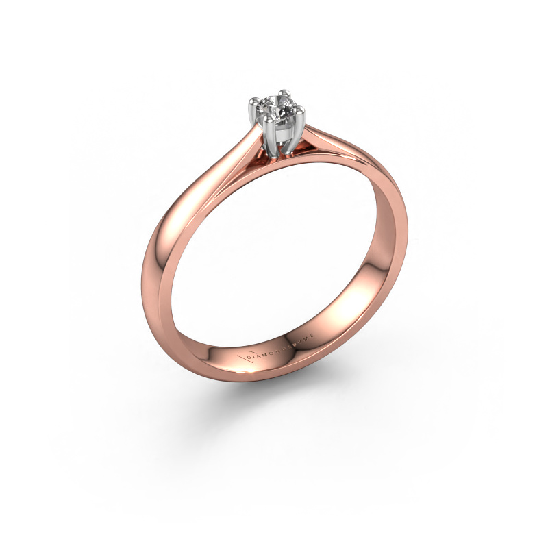 Image of Engagement ring Sam 585 rose gold Diamond 0.08 crt