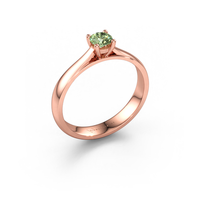 Immagine di Anello di fidanzamento Sam 585 oro rosa Diamante lab grown verde 4.2 mm