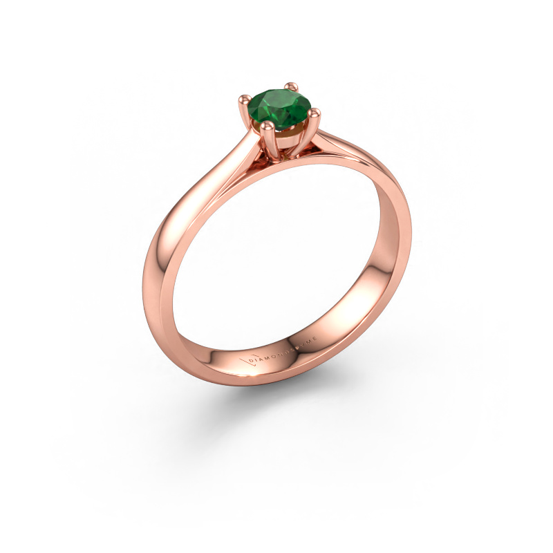 Immagine di Anello di fidanzamento Sam 585 oro rosa Smeraldo 4.2 mm