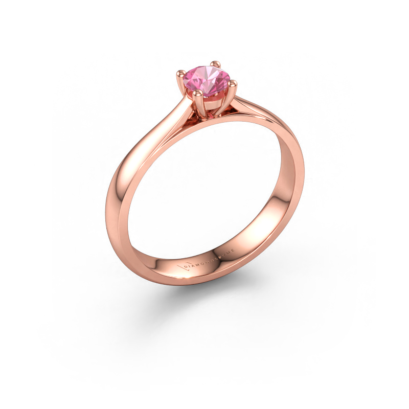 Immagine di Anello di fidanzamento Sam 585 oro rosa Zaffiro rosa 4.2 mm
