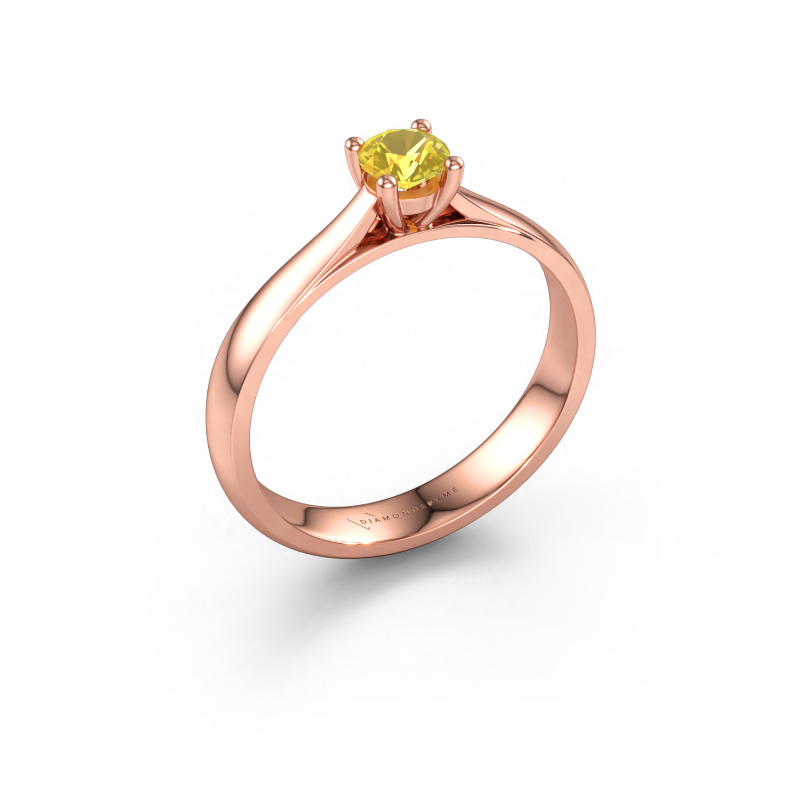 Immagine di Anello di fidanzamento Sam 585 oro rosa Zaffiro giallo 4.2 mm