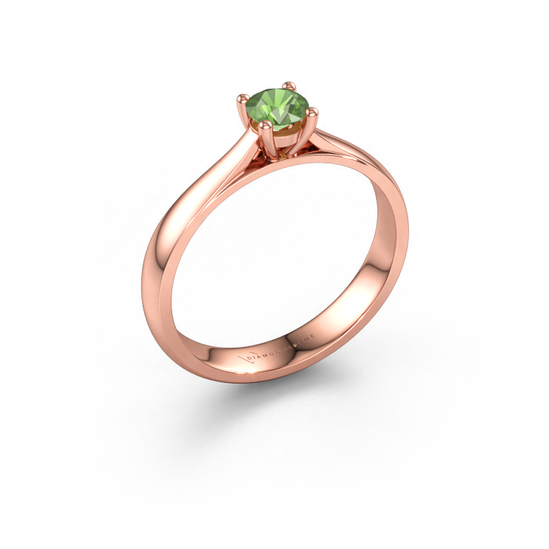 Bild av Förlovningsring Sam 585 roséguld Grön turmalin 4.2 mm