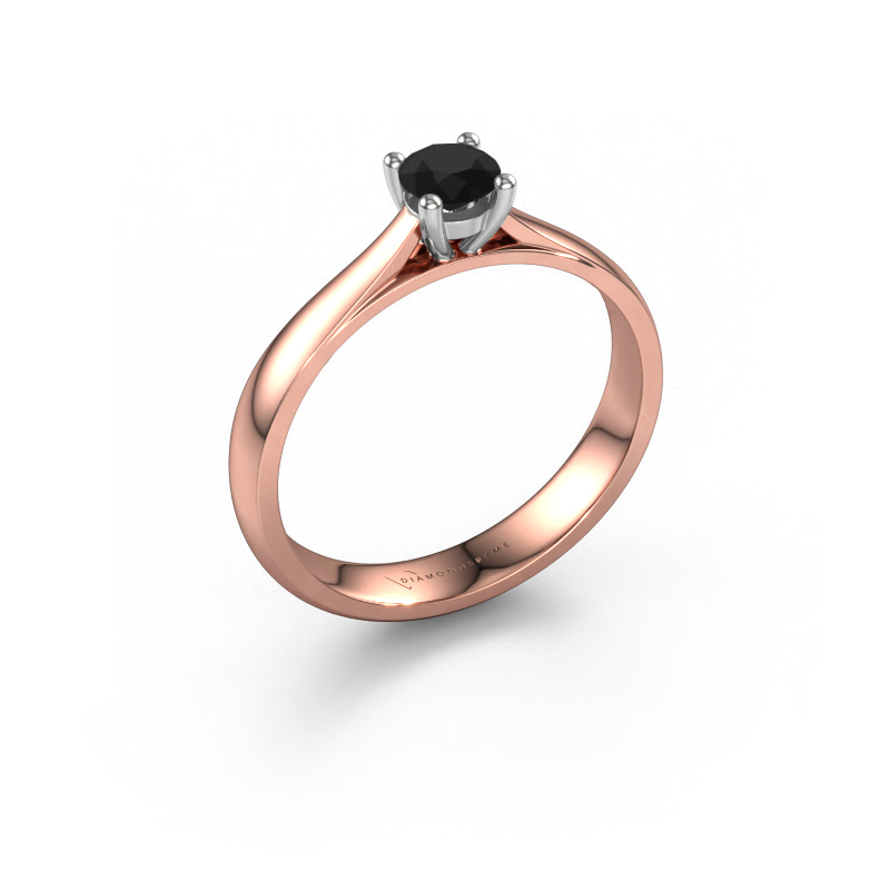 Image of Engagement ring Sam 585 rose gold Black diamond 0.36 crt
