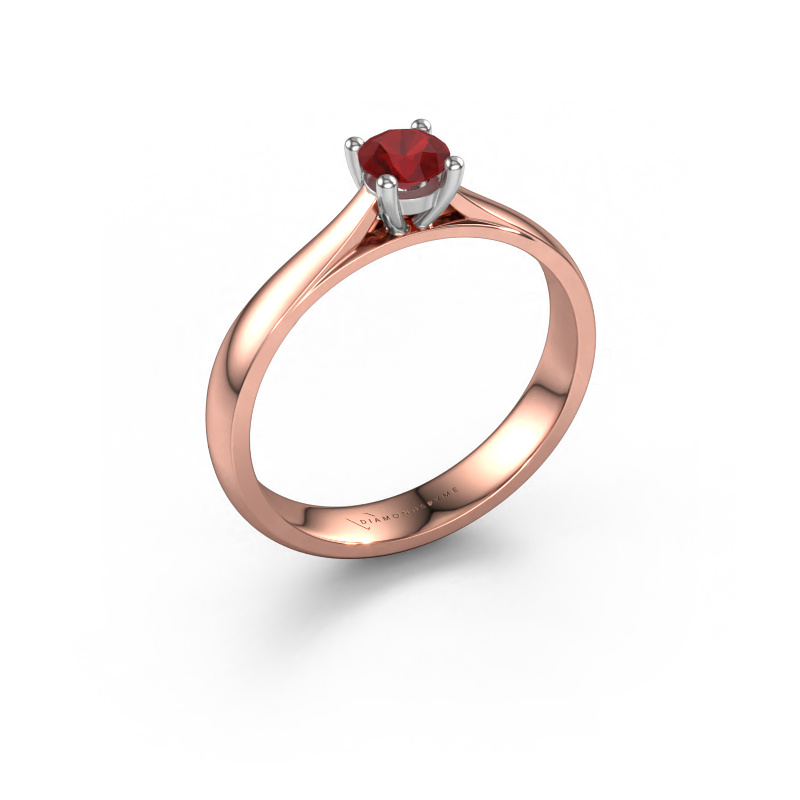 Image of Engagement ring Sam 585 rose gold Ruby 4.2 mm