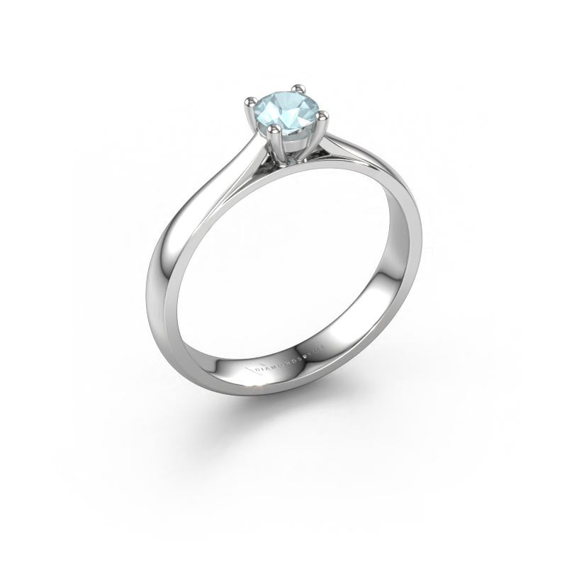 Image of Engagement ring Sam 585 white gold Aquamarine 4.2 mm