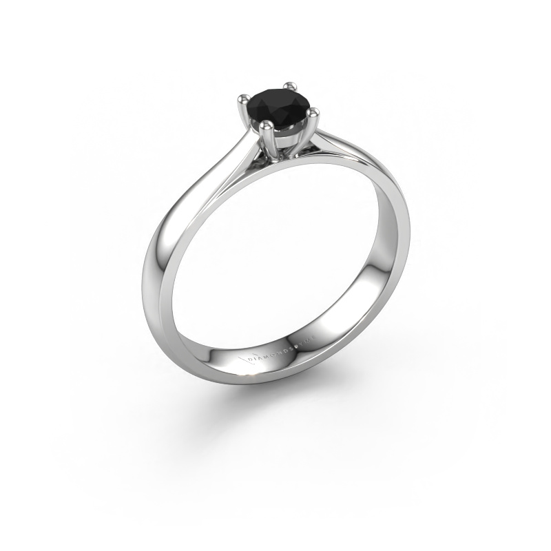 Image of Engagement ring Sam 585 white gold Black diamond 0.36 crt