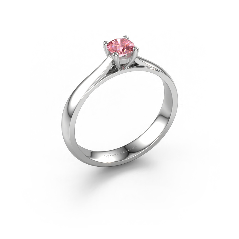 Image of Engagement ring Sam 950 platinum Pink lab grown diamond 4.2 mm