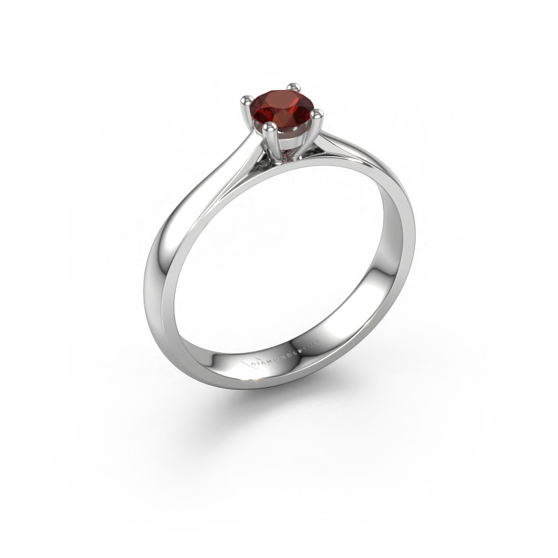 Image of Engagement ring Sam 585 white gold Garnet 4.2 mm