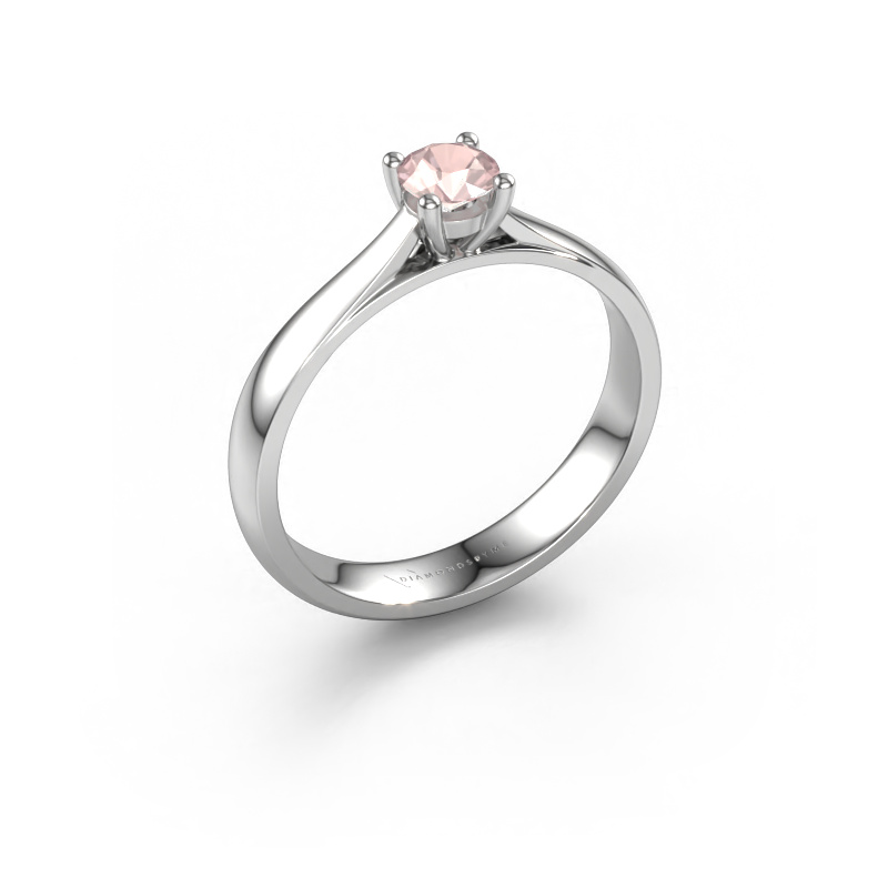 Image of Engagement ring Sam 585 white gold Morganite champagne 4.2 mm
