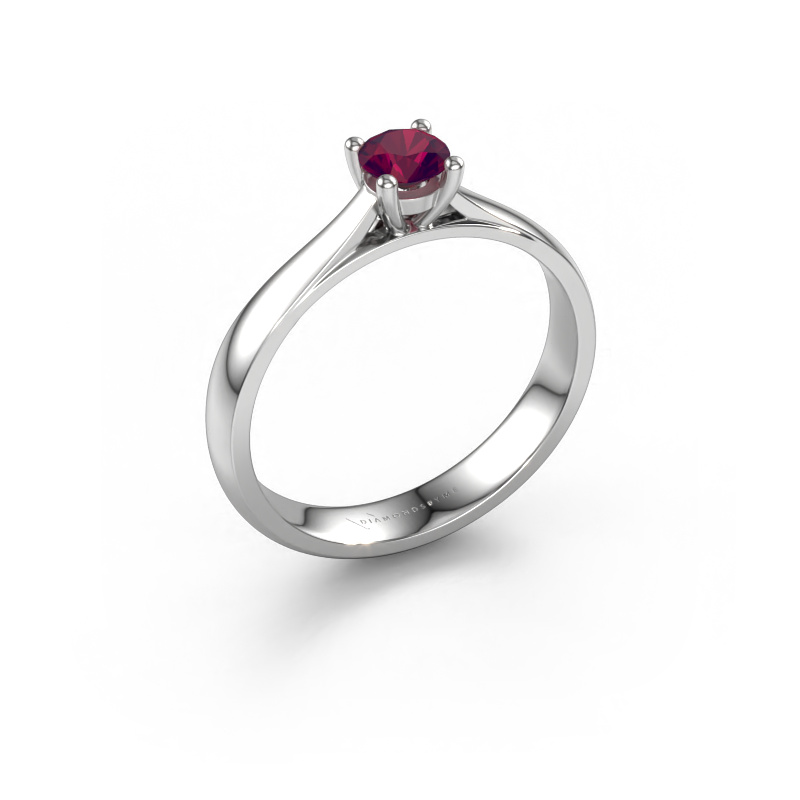 Image of Engagement ring Sam 585 white gold Rhodolite 4.2 mm