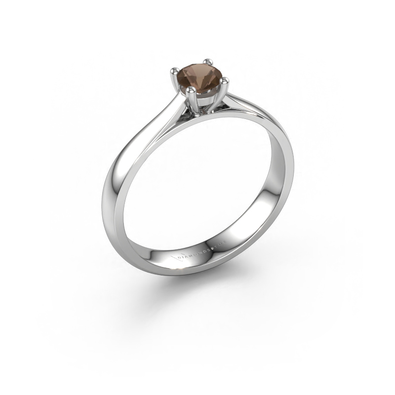 Image de Bague de fiançailles Sam 950 platine Quartz fumé 4.2 mm