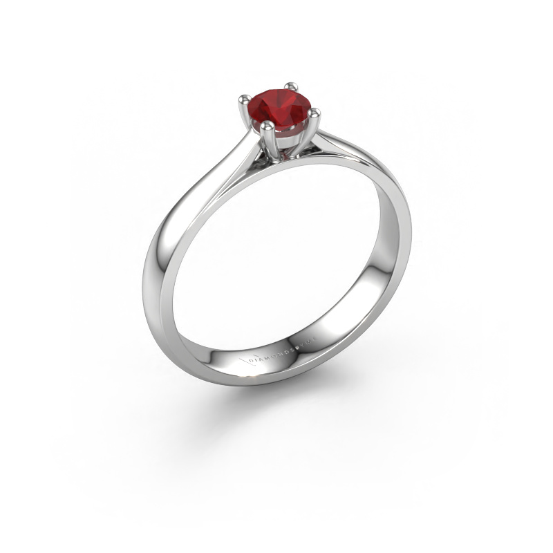 Image of Engagement ring Sam 585 white gold Ruby 4.2 mm