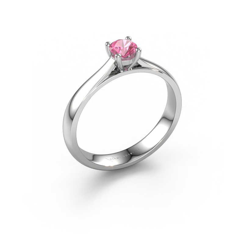 Image of Engagement ring Sam 585 white gold Pink sapphire 4.2 mm