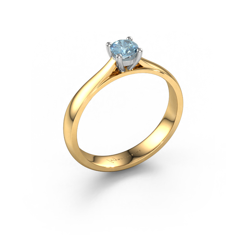 Image of Engagement ring Sam 585 gold Blue lab grown diamond 4.2 mm