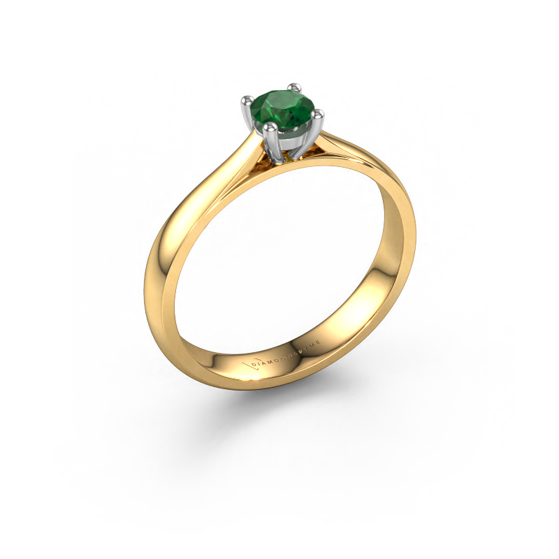 Image of Engagement ring Sam 585 gold Emerald 4.2 mm