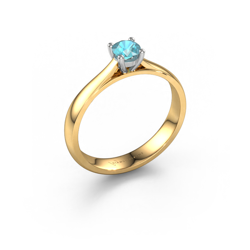 Image of Engagement ring Sam 585 gold Blue topaz 4.2 mm