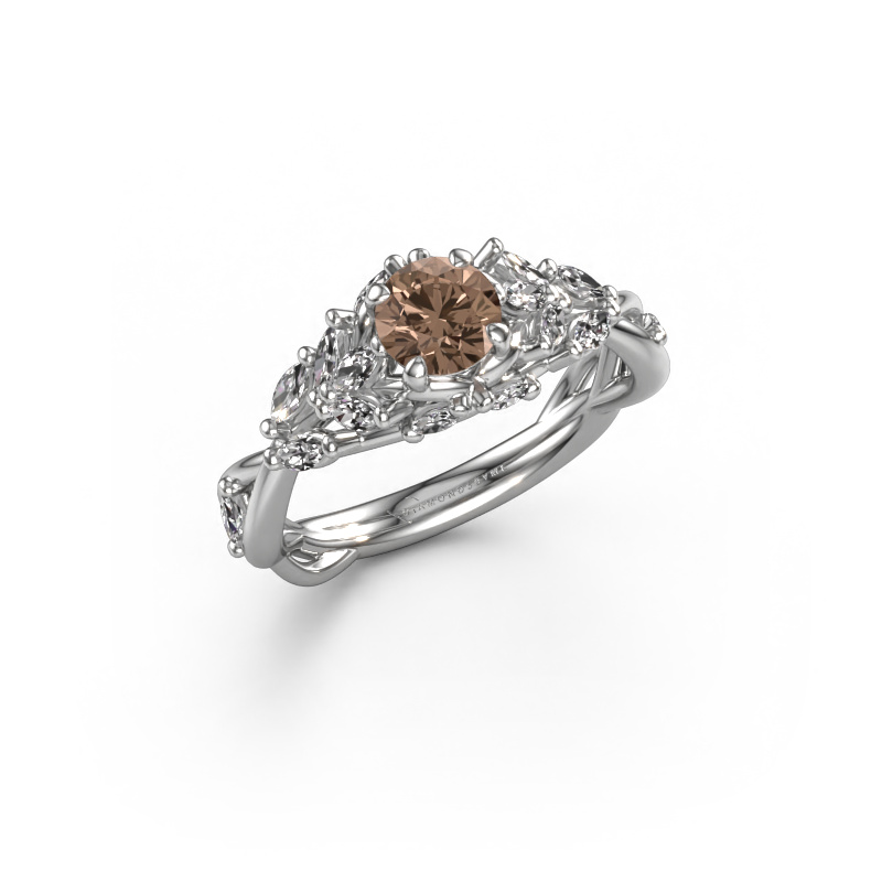 Image of Engagement ring Samantha RND 585 white gold Brown diamond 0.90 crt