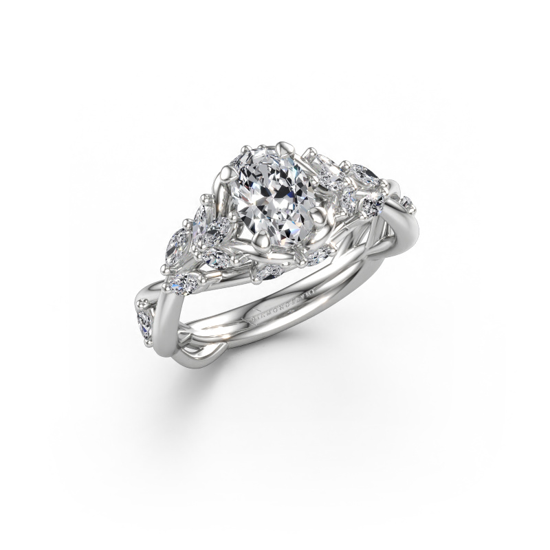 Image of Engagement ring Samantha OVL 585 white gold Diamond 1.10 crt