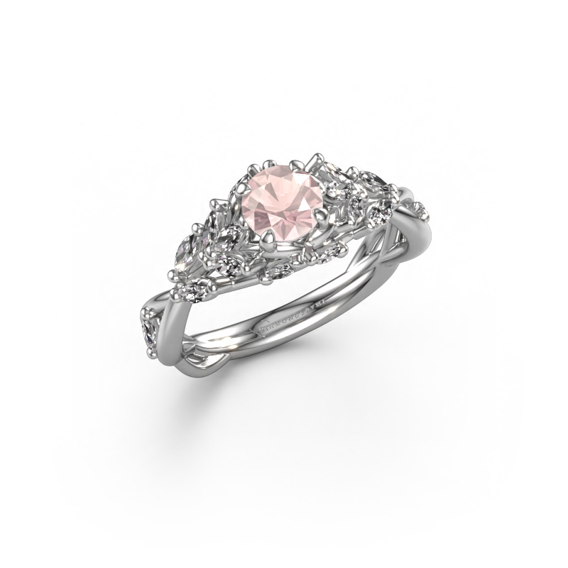Image of Engagement ring Samantha RND 585 white gold Morganite champagne 5 mm
