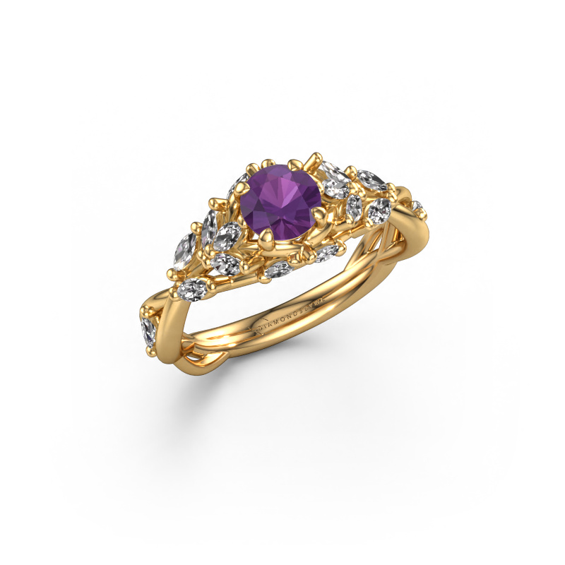 Image of Engagement ring Samantha RND 585 gold Amethyst 5 mm