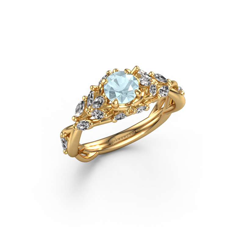 Image of Engagement ring Samantha RND 585 gold Aquamarine 5 mm