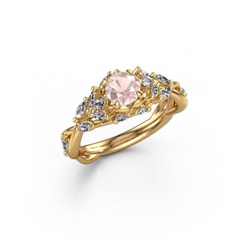 Image of Engagement ring Samantha RND 585 gold Morganite champagne 5 mm