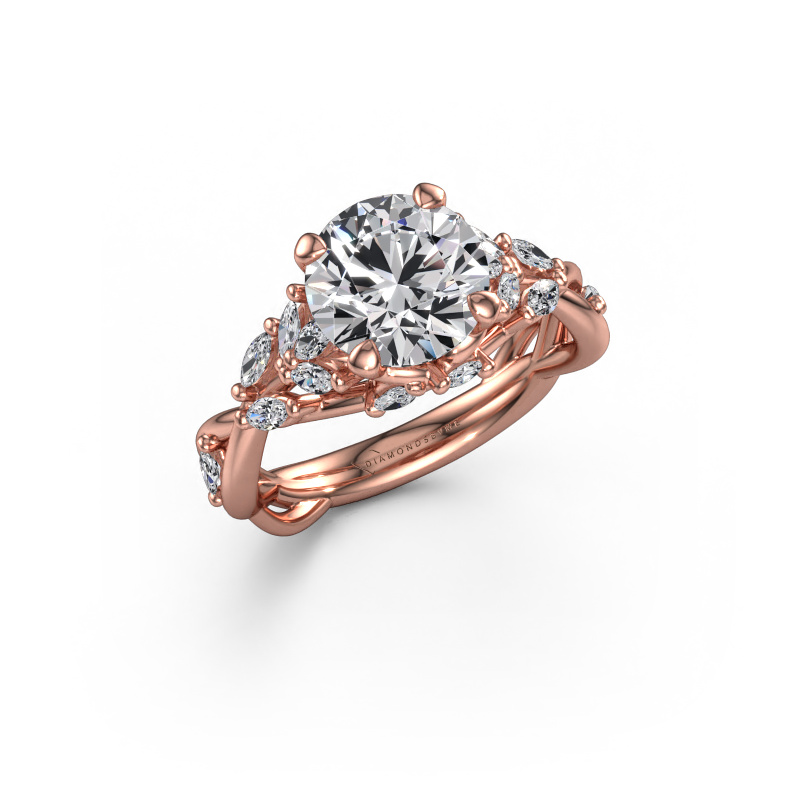 Image of Engagement ring Samantha RND 585 rose gold Diamond 2.40 crt