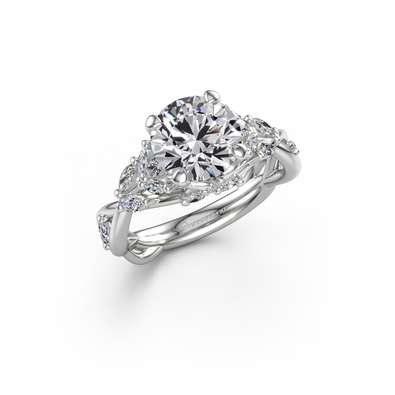 Immagine di Anello di fidanzamento Samantha RND 585 oro bianco Diamante lab grown 2.40 crt