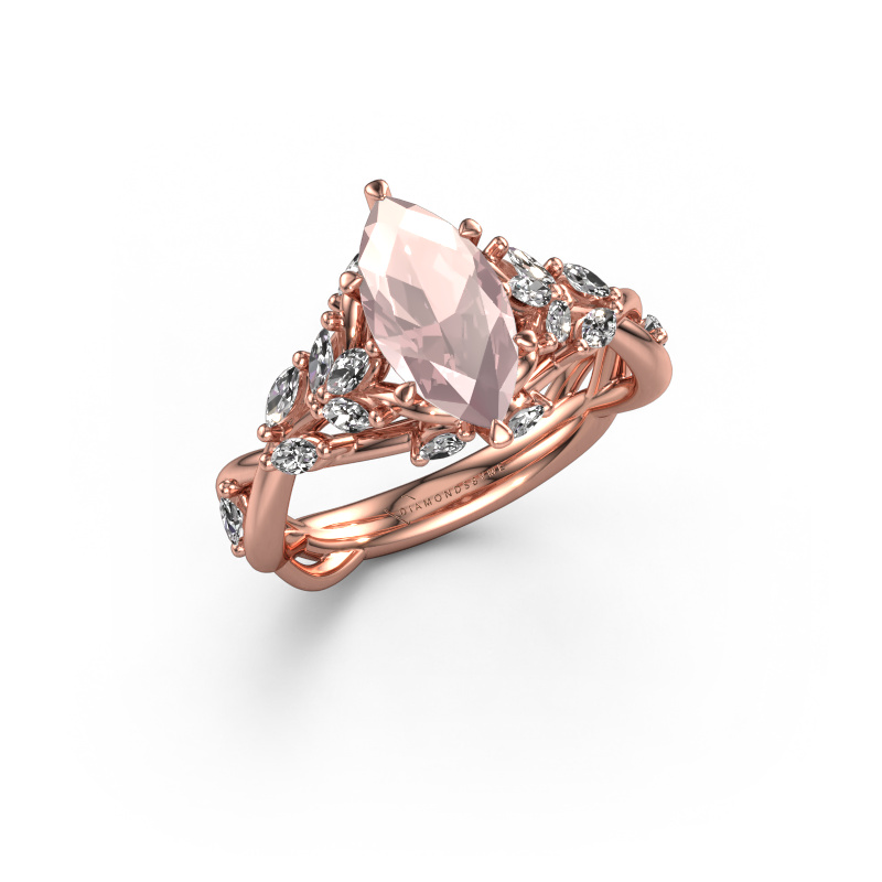 Bild von Verlobungsring Samantha MRQ 585 Roségold Morganit Champagner 11x5.5 mm